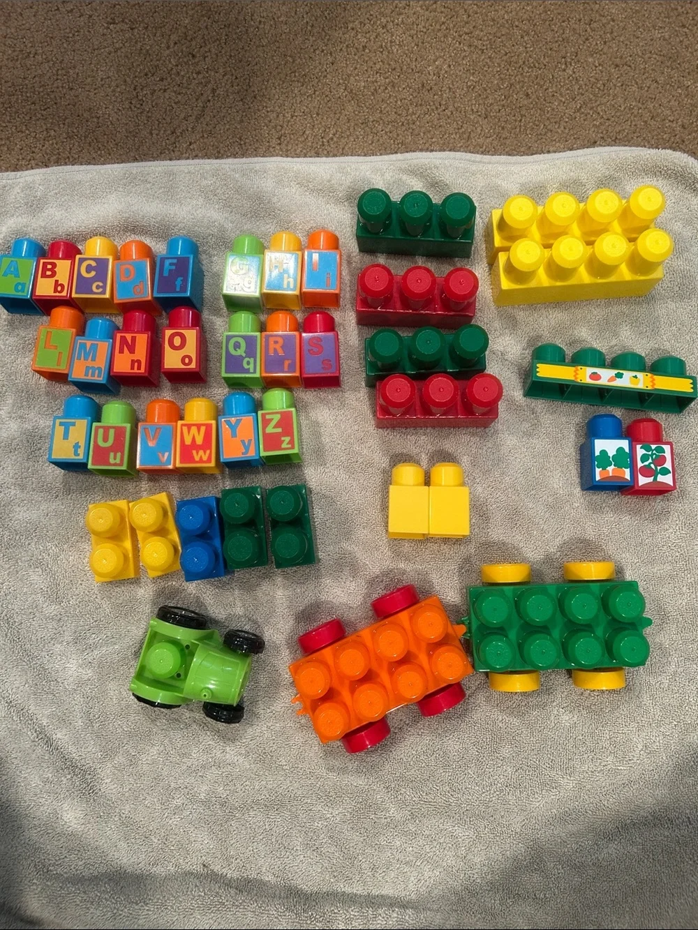 Mega Bloks Multi-Colored Lot Assortment Replacement Blocks & Letters